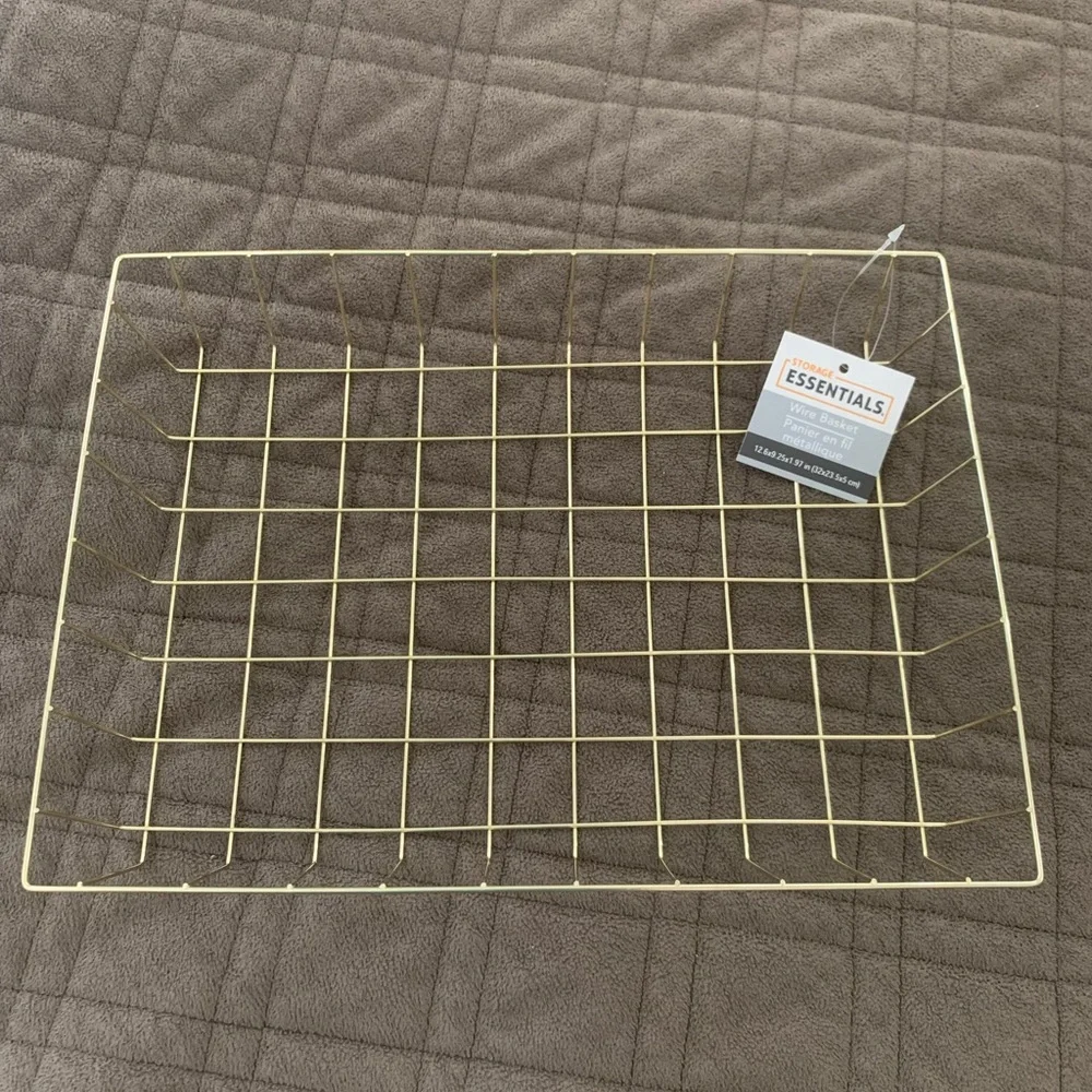 NWT Gold Wire Storage Basket